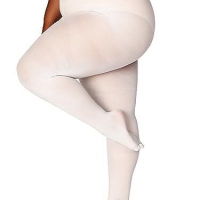 Queen Plus Size Tights Semi Opaque Control 3X-Large-4X-Large 1 Pair - White