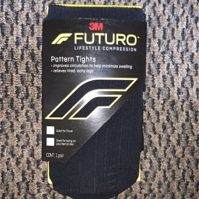 New 3M Futuro Lifestyle Compression Pattern Tights Moderate 15-20 mm/Hg Medium