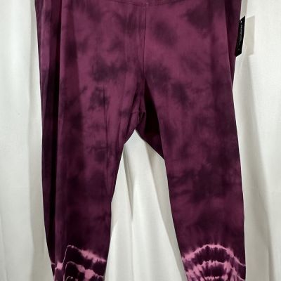 Ideology Pants Leggings Tie Dye Mid Rise Women Red Purple Plus Sz 3XL NWT