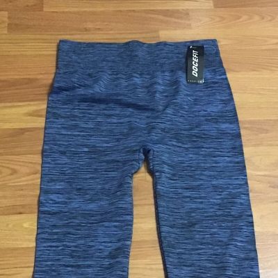 Docefit One Size Plus Blue Pull On Leggings Workout Casual Pants Womens New