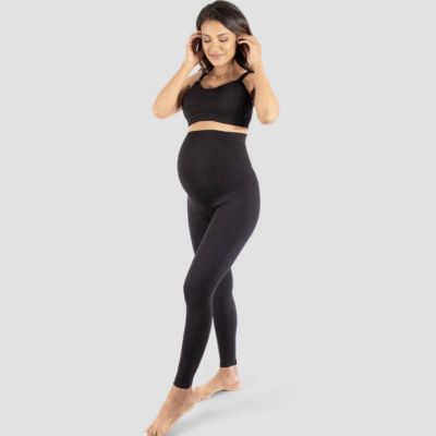 Maternity Belly Support Seamless Footless Tights by Ingrid & Isabel™ Black M/L