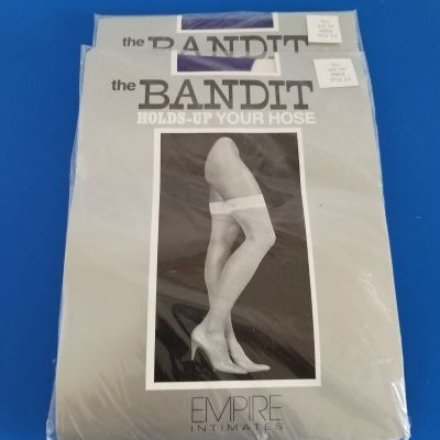 The Bandit Empire Intimates Purple Thigh High Lace Trim Nylon Stockings 214 (2)