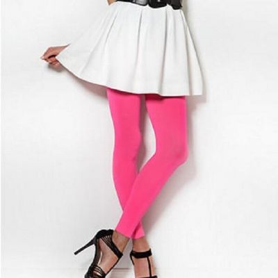 HUE U10951 Neon Pink Seamless Super Opaque Footless Tights w/Control Top - $18