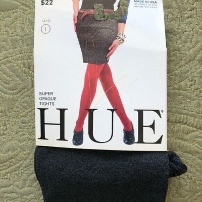 HUE Super Opaque Tights Graphite Heather Size 1 NWT