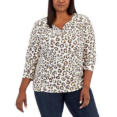 Plus Size Alfred Dunner Animal Tie Dye Knit Top, Women's, Size: 1XL, Blue