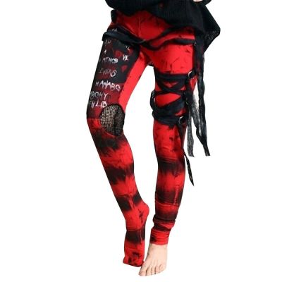 Ladies Cool Girl Gothic Printed Street Style Pants Women Skinny Trousers Bottoms