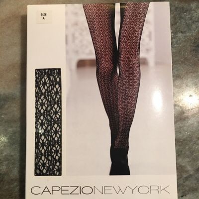 Capezio New York Patterned Net Fishnet Tights Black Size A Diamond Pattern NEW S
