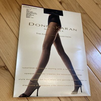 Donna Karan Essentials Sheer Control Too Pantyhose Nylons Size M Navy Blue New
