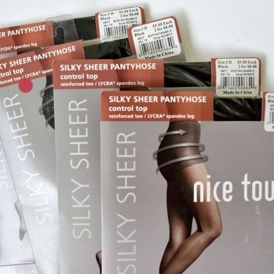 Nice Touch Silky Sheer Pantyhose Size AB, CD, EF, 3X Control Top Choose Color