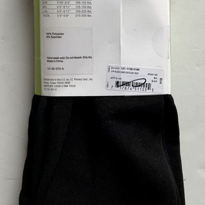 MIXIT Buttery Soft Black Fleece-Lined Footless Tights Size M/L ~NEW~