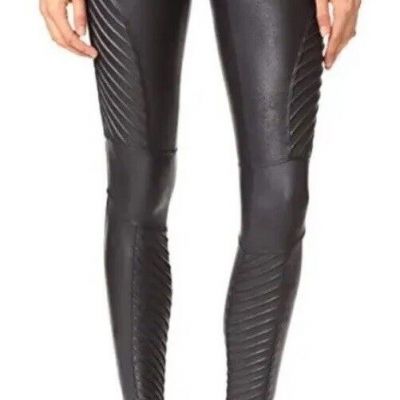 SPANX 20136R Fashion Women Slim Moto Faux Leather Leggings Stretchy Skinny Med