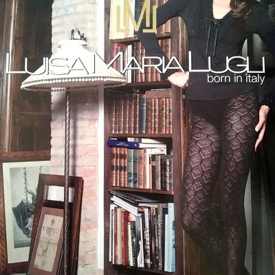 Luisa Maria lugli Regina Micro Tights With Rhombus Design Brown Pantyhose Size S
