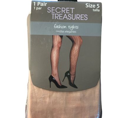 NWT Secret Treasures SIZE 5 No Bind Waist Shaping Tights Nude Animal Print Sissy