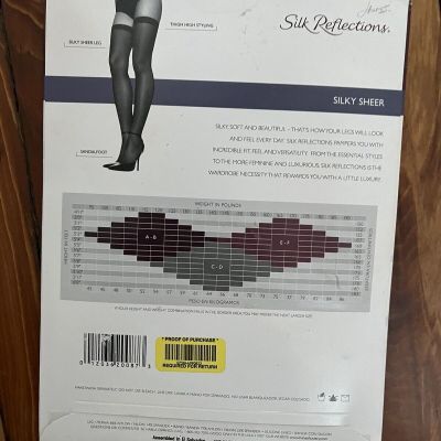 Hanes Silk Reflections Little Color Thigh-High Pantyhose Stocking CD