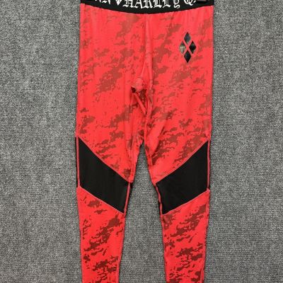 Harley Quinn Sz S Red Black Camo Leggings Yoga Pants Workout DC Comics