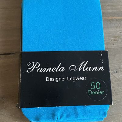 Pamela Mann Designer Legwear 50 Denier Tights Pantyhose In Flo Turquoise