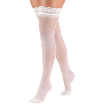 Truform Women's Stockings Thigh High Sheer: 15-20 mmHg L WHITE (1774WH-L)