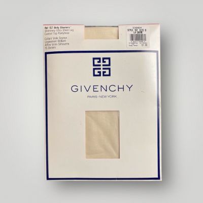 Givenchy Body Gleamers Shimmery Ultra Sheer Pantyhose La Creme Sz B Control Top