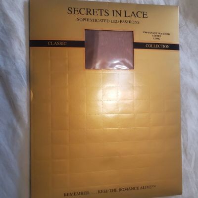 Secrets In Lace Stockings New Coffee Jana Ultra Sheer Sz Long