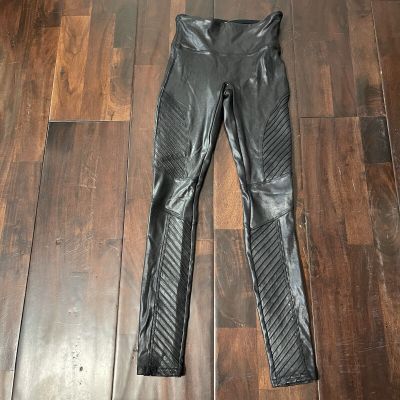 SPANX Faux Leather Shiny MOTO LEGGINGS-20136R-BLACK Women’s XS