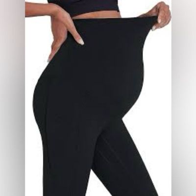 POSHDIVAH Women's Maternity Workout Leggings Over The Belly size M