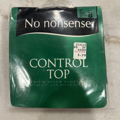 No Nonsense Control Top Nylon Leg Pantyhose Off Black M43 Size B 1 Pair Vintage