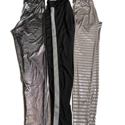 Bulk Lot Leggings Faux Leather Shiny Metallic Wet Pants Glitter Pencil Pant M