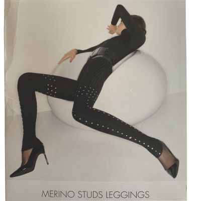 WOLFORD Merino Studs Leggings, Ribbed! Small - Black, RV = $650, NIB!