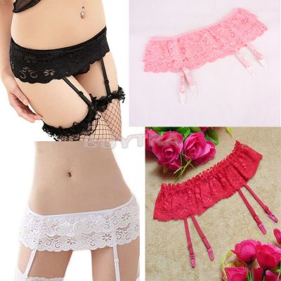 Hot Sexy Ladies Sheer Lace Top Thigh-Highs Stockings Garter Belt Suspender-r-