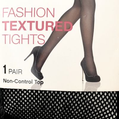Black fishnet fashion textured tights size M/L