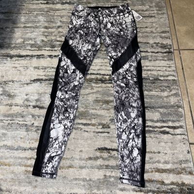 NWT Forever 21 Black & White Paint Marble Print W/ Sheer Inserts Sz Small