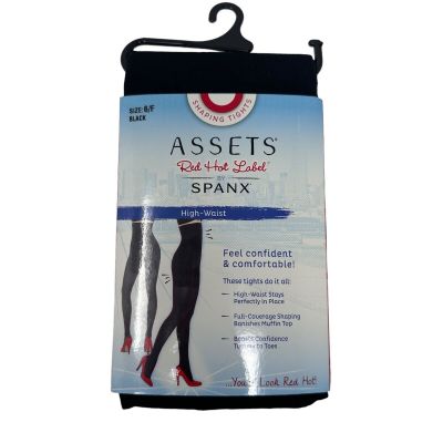 NEW! Assets Red Hot Label Woman’s Sz 6/F Spanx Black High Waist Shaping Tights