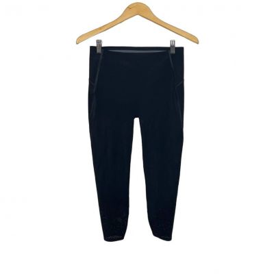 SPANX Women's M Shapewear Workout Legging Black Perforated Leg Seamless Waist