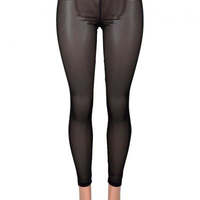 Sheer Black Grid Mesh Leggings XS to 2XL 3XL plus size see through nylon lycra
