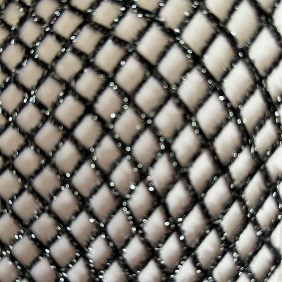 Black And Silver Fishnet Stockings Pantyhose Adult One Size Lot of 3