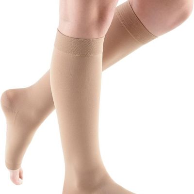 MEDIVEN Comfort Calf Open Toe Compression Stockings Pick Size & Color 15-20