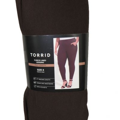 Torrid Women's Brown Fleece Lined Pocket Leggings Plus Size 4X-26