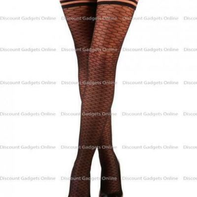 Beth Ann Honeycomb Thigh High Stockings Black Size A Bodystocking Lingerie