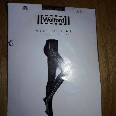 Wolford 14504 Lara Tights Ridge/Black  Special Edition Size XS or M