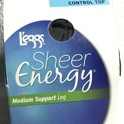 L’eggs Sheer Energy Medium Support Leg Pantyhose Off Black Size Q