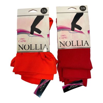 Nollia Women’s S/M Bright Orange Red Capri Leggings Lightweight Cozy Flexible