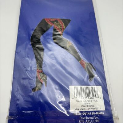 Vintage Flame Fire Tights Hosiery Pantyhose Costume Halloween Cosplay Adult NOS