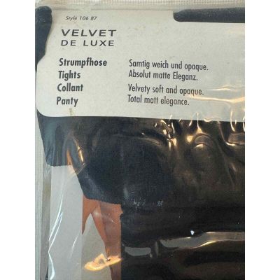 Wolford Velvet De Luxe 50 Denier Tights Size M Black Opaque Velvety Soft 106 87