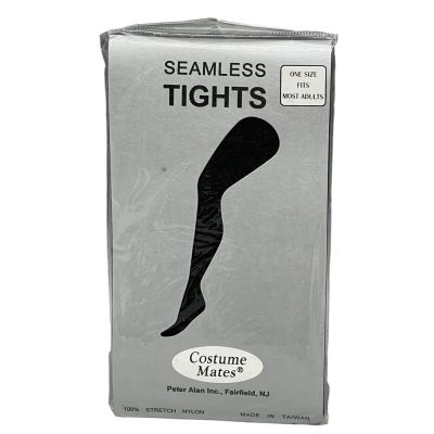 Costume mates seamless tights black stretch nylon one size fits most adults READ