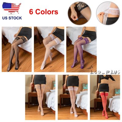 Lady's Lace Top Stay Up Stockings Thigh-High Sheer Pantyhose Stockings For Women