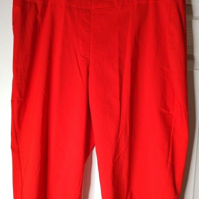 NWT Ruby Rd. Red Spandex Capri Pant Wide Elastic Waist Band Size 24W MSRP $52.00