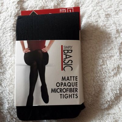 Simply Basic Matte Opaque Microfiber Tights Black Size 1 Style 6446