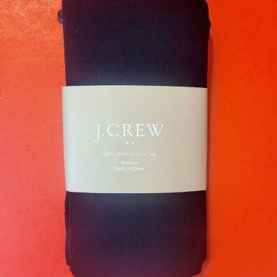 J CREW Black Tights With Control Top Size M New W/ Tag
