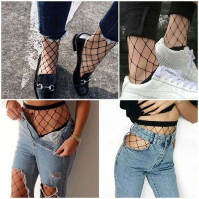 Women Ladies Black Mesh Fishnet Net Pattern Pantyhose Tights Stockings Sock