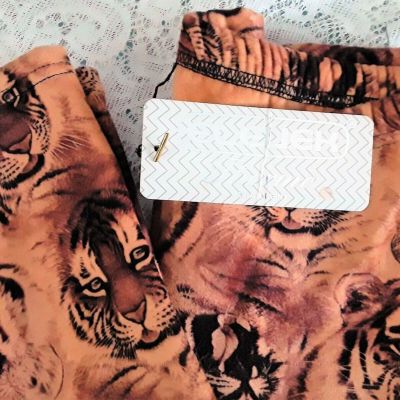 Women Fashion Leggings Elejeh Brand Multi Colors Tiger Printed Thermos Pants M-L